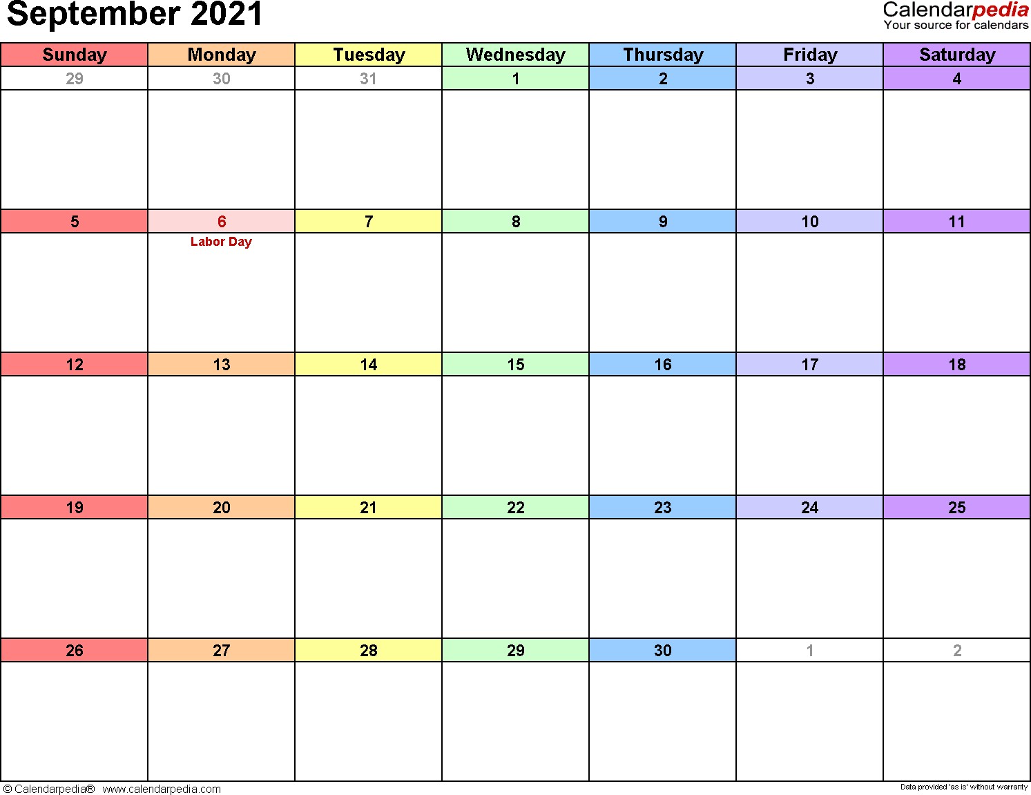 september 2021 calendar