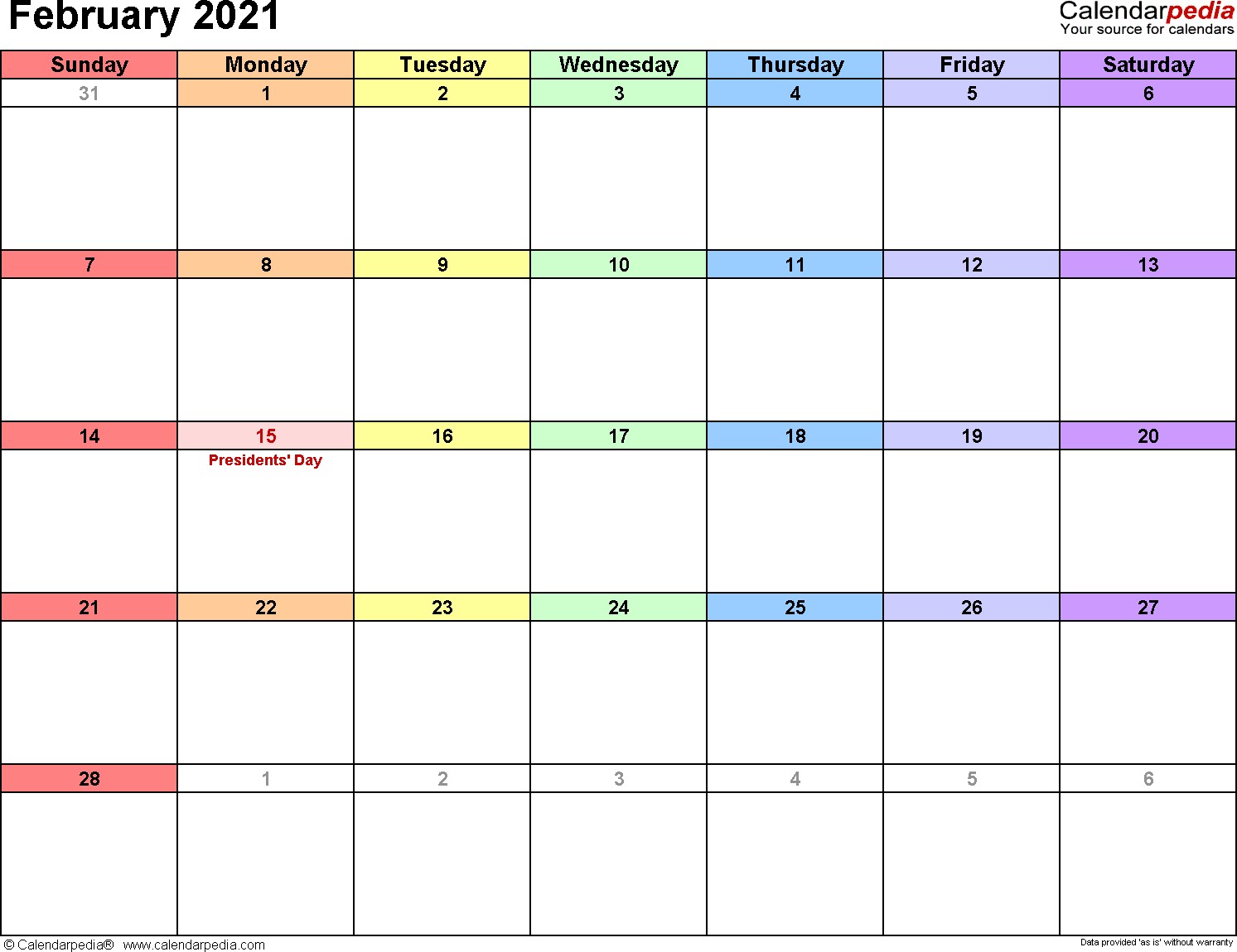 february 2021 calendar