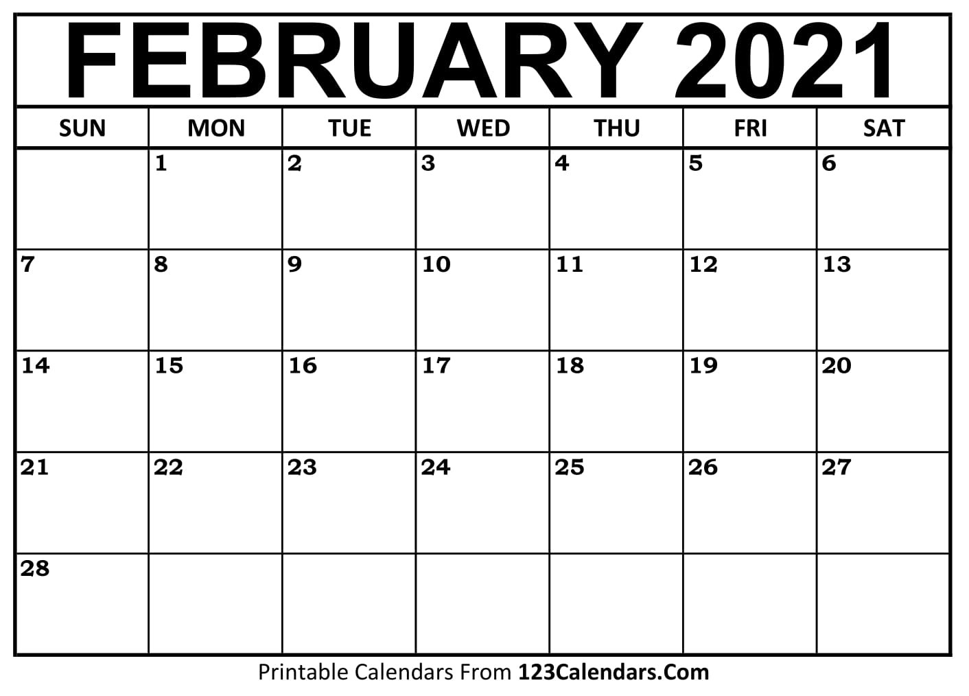 february calendar