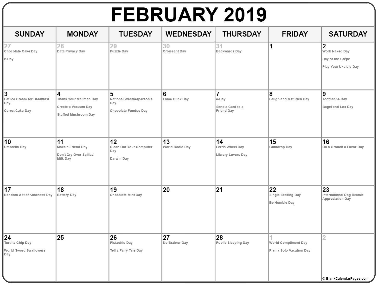 CAL=February 2019 calendar