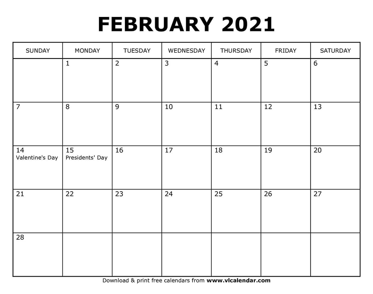 february calendar