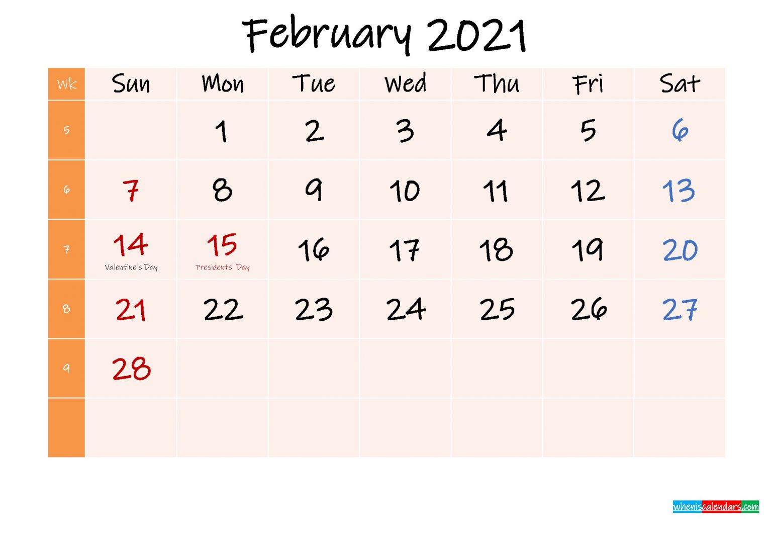 Government Holidays February 2021 | Free Printable Calendar Monthly