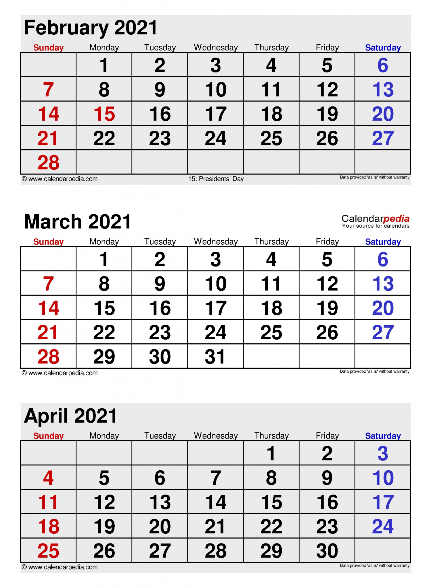 march 2021 calendar