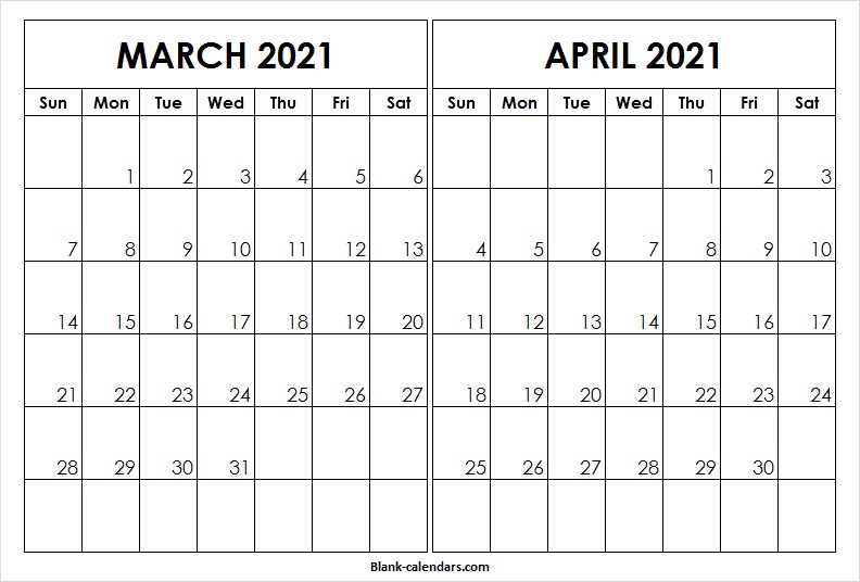 March April 2021 Calendar Notes Free Calendar 2021 March April Printable Blank Editable