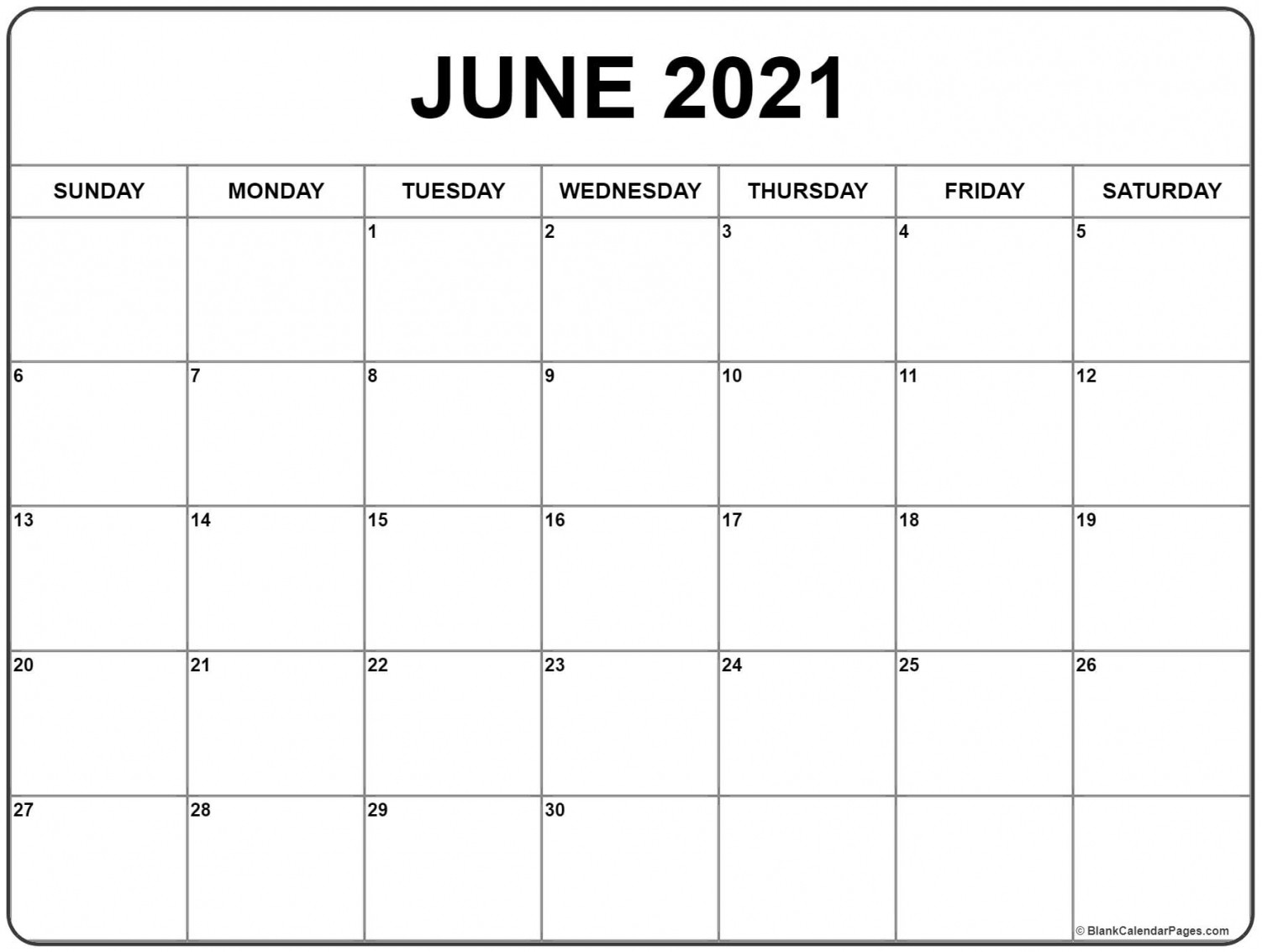 calendar june 2021 printable