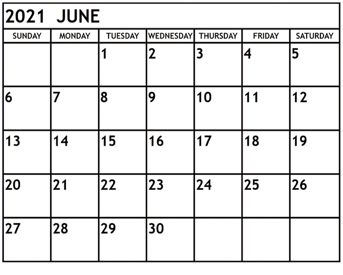 june 2021 calendar