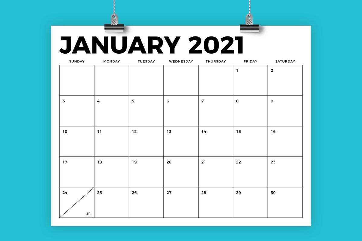 8 5 x 11 inch bold 2021 calendar