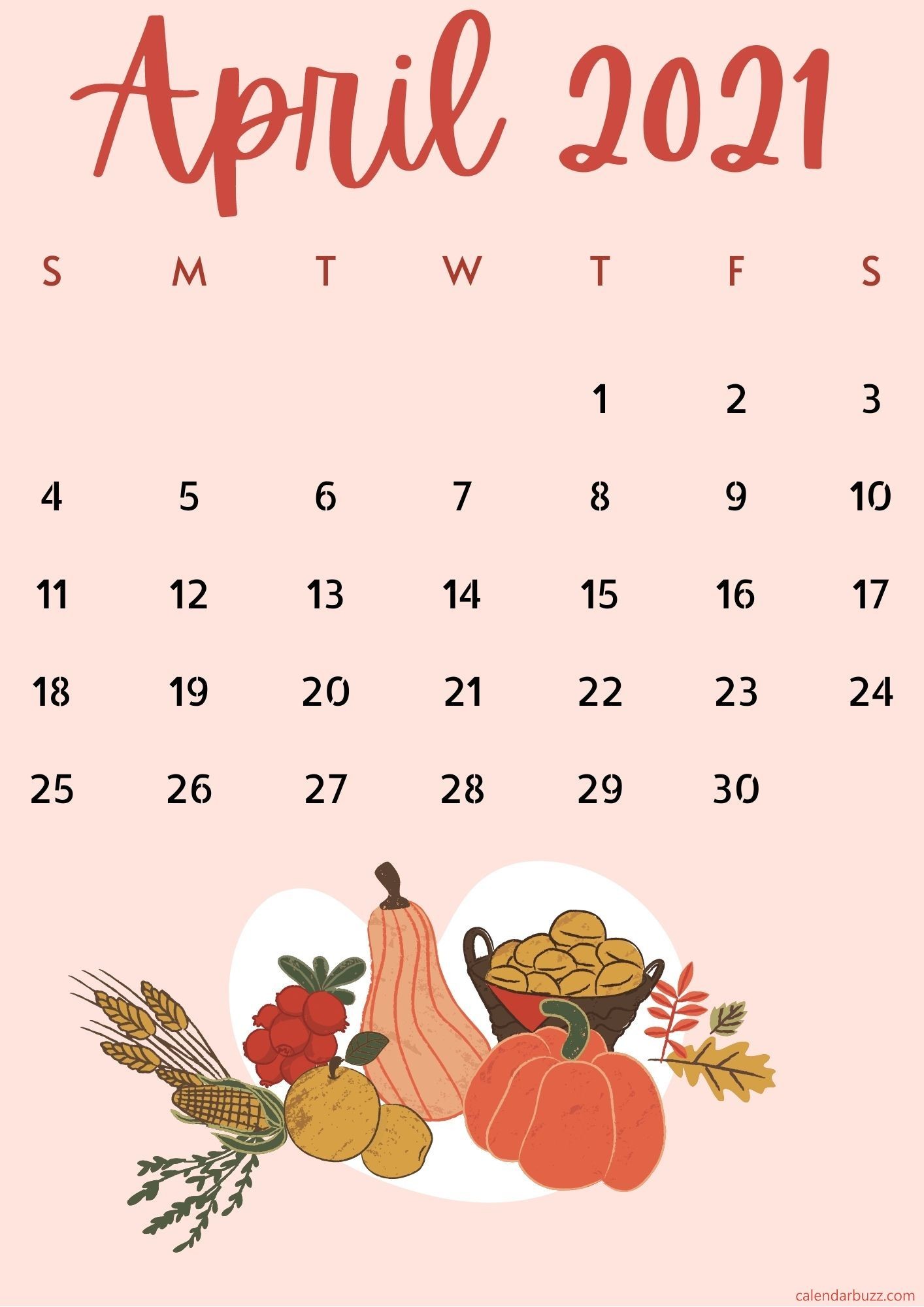 April 2021 Calendar to Print April 2021 Printable Calendar Free Download