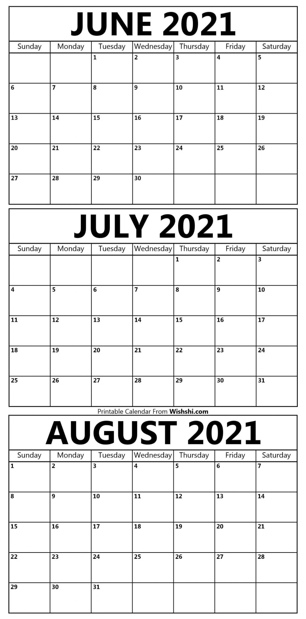 june to august 2021 calendar