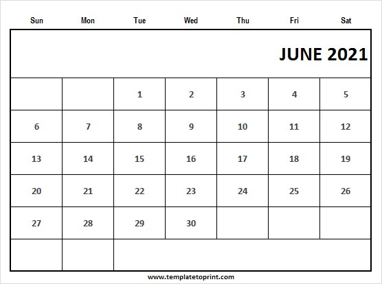 free jun 2021 calendar sunday start