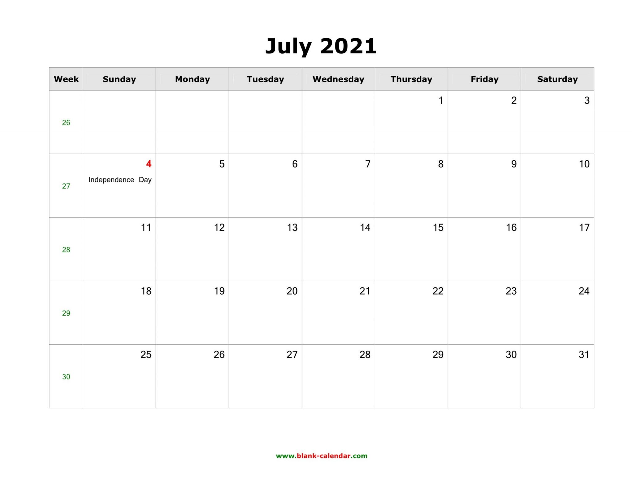 june 2021 printable calendar