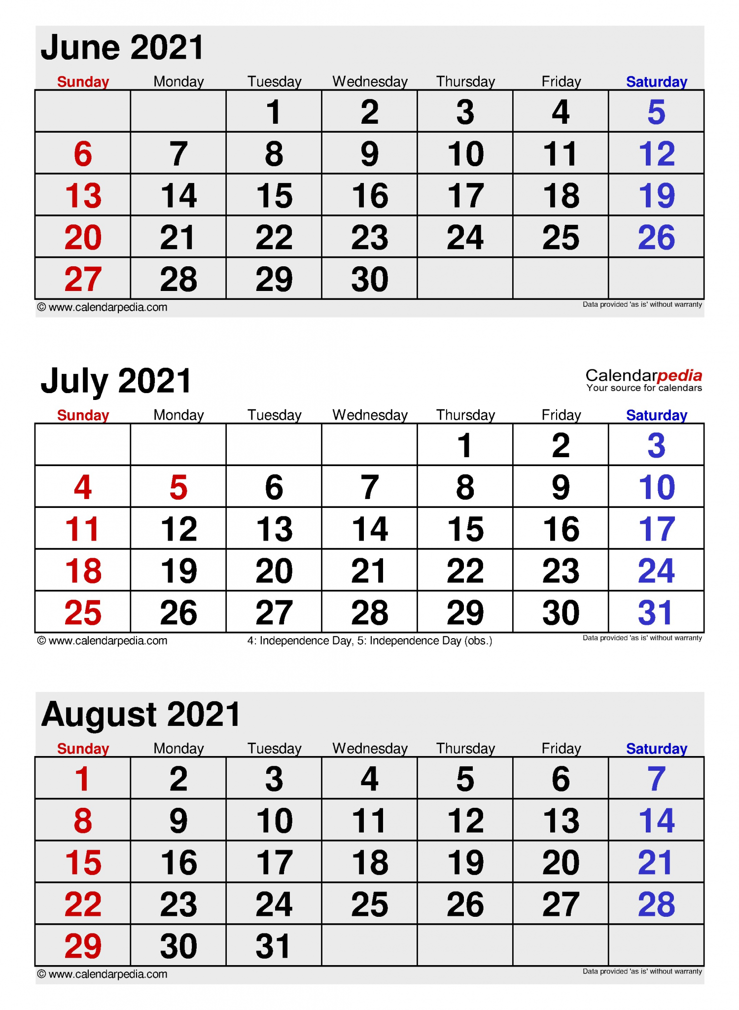 july 2021 calendar