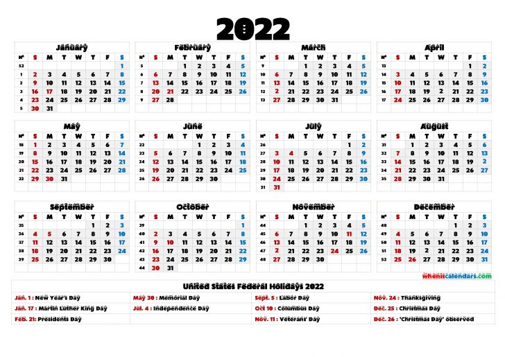 2022 calendar with holidays printable free printable calendar monthly