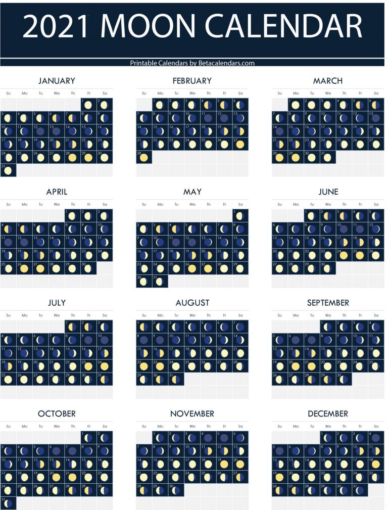 August 2021 Moon Phases Calendar | Free Printable Calendar Monthly