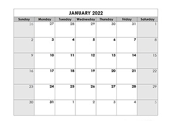 2022 blank calendar