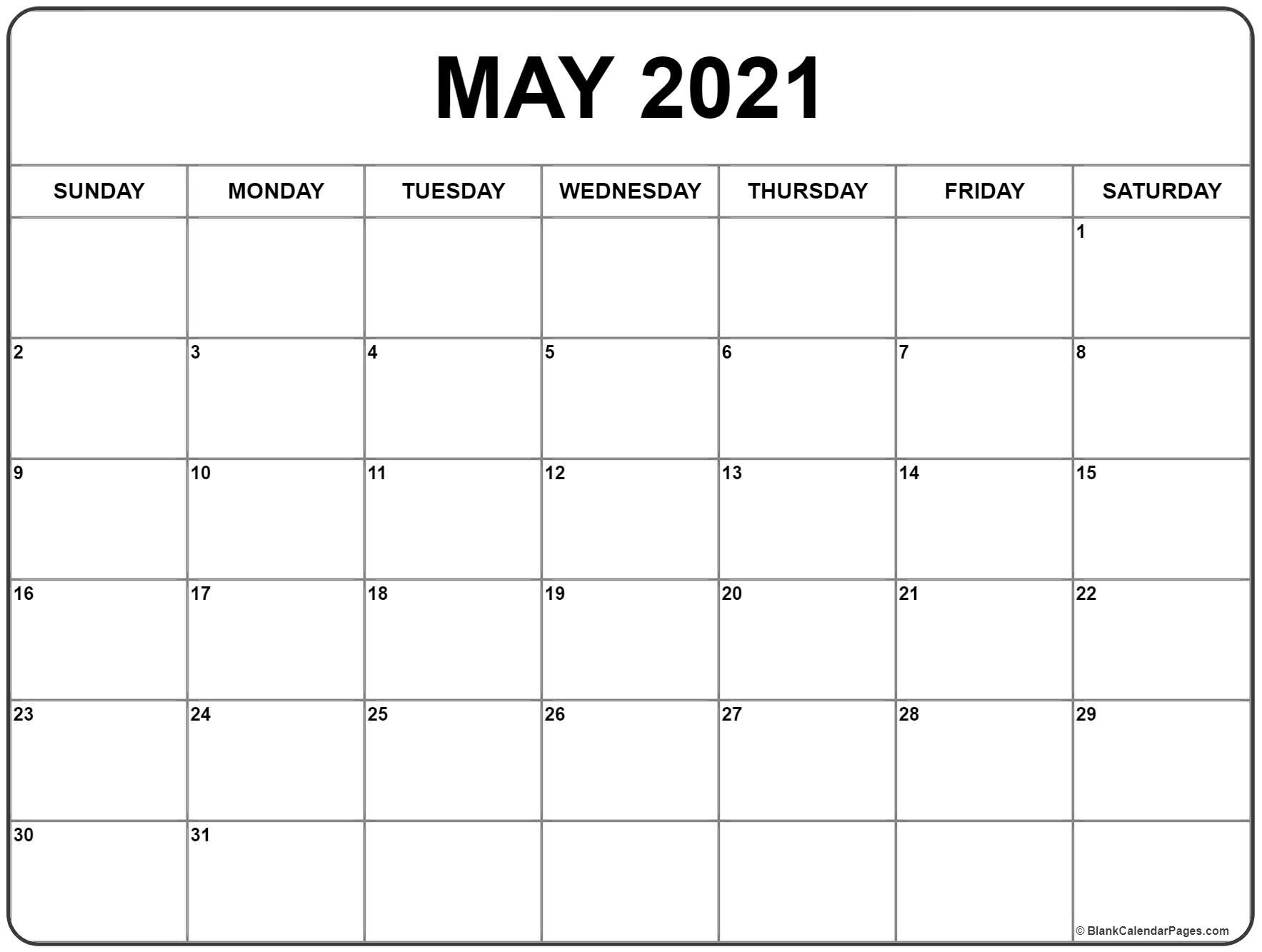 Calendar Of 2021 May May 2021 Calendar