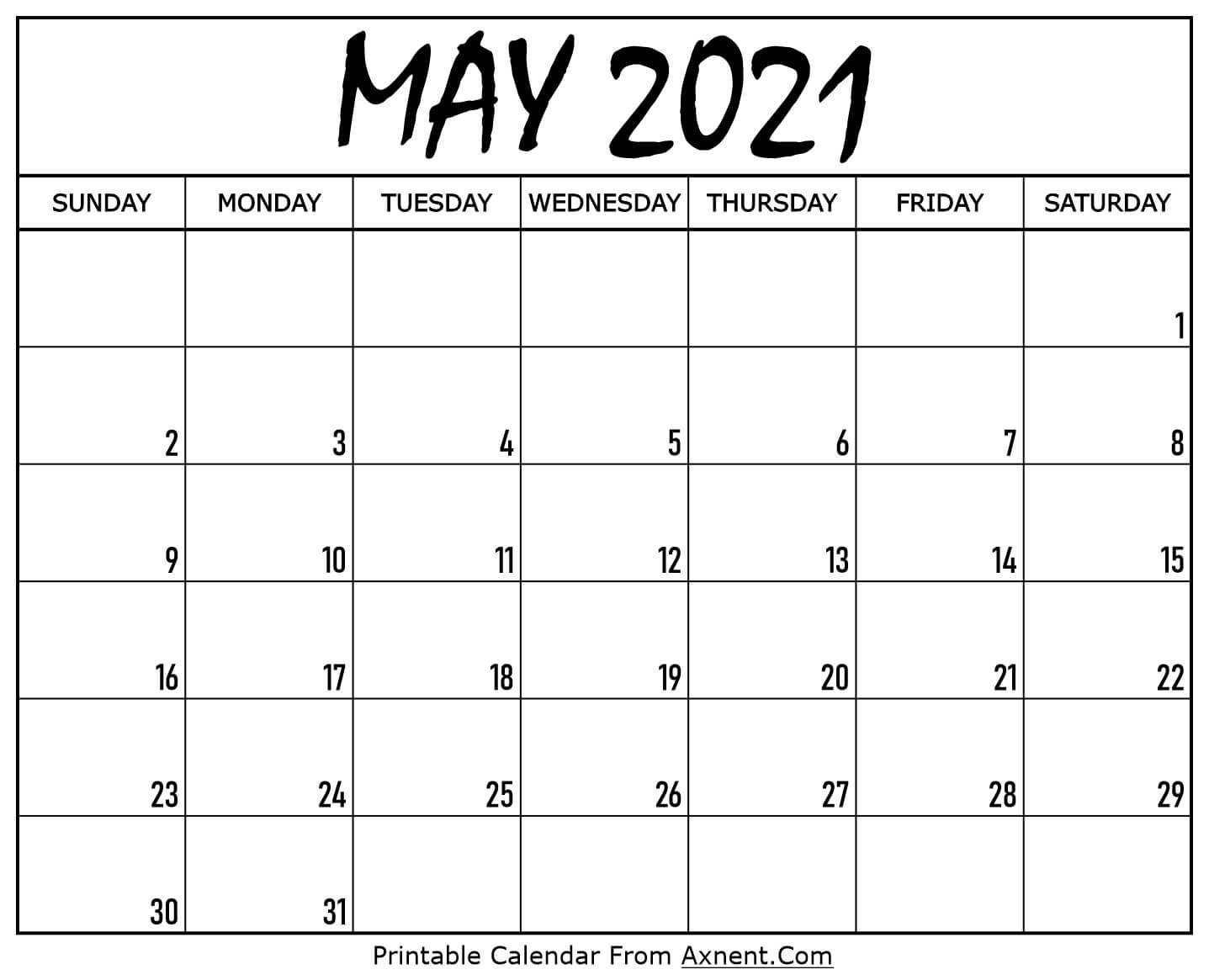 Calendar Of 2021 May | Free Printable Calendar Monthly