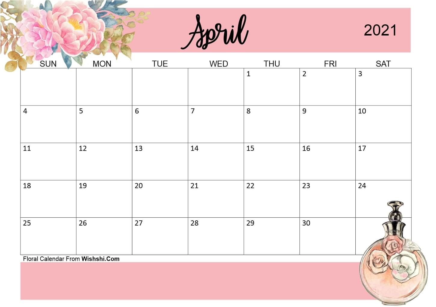 april 2021 calendar cute