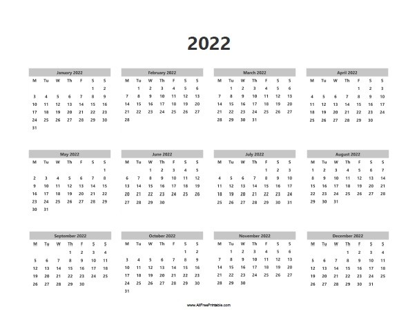 Free 2022 Printable Calendar | Free Printable Calendar Monthly