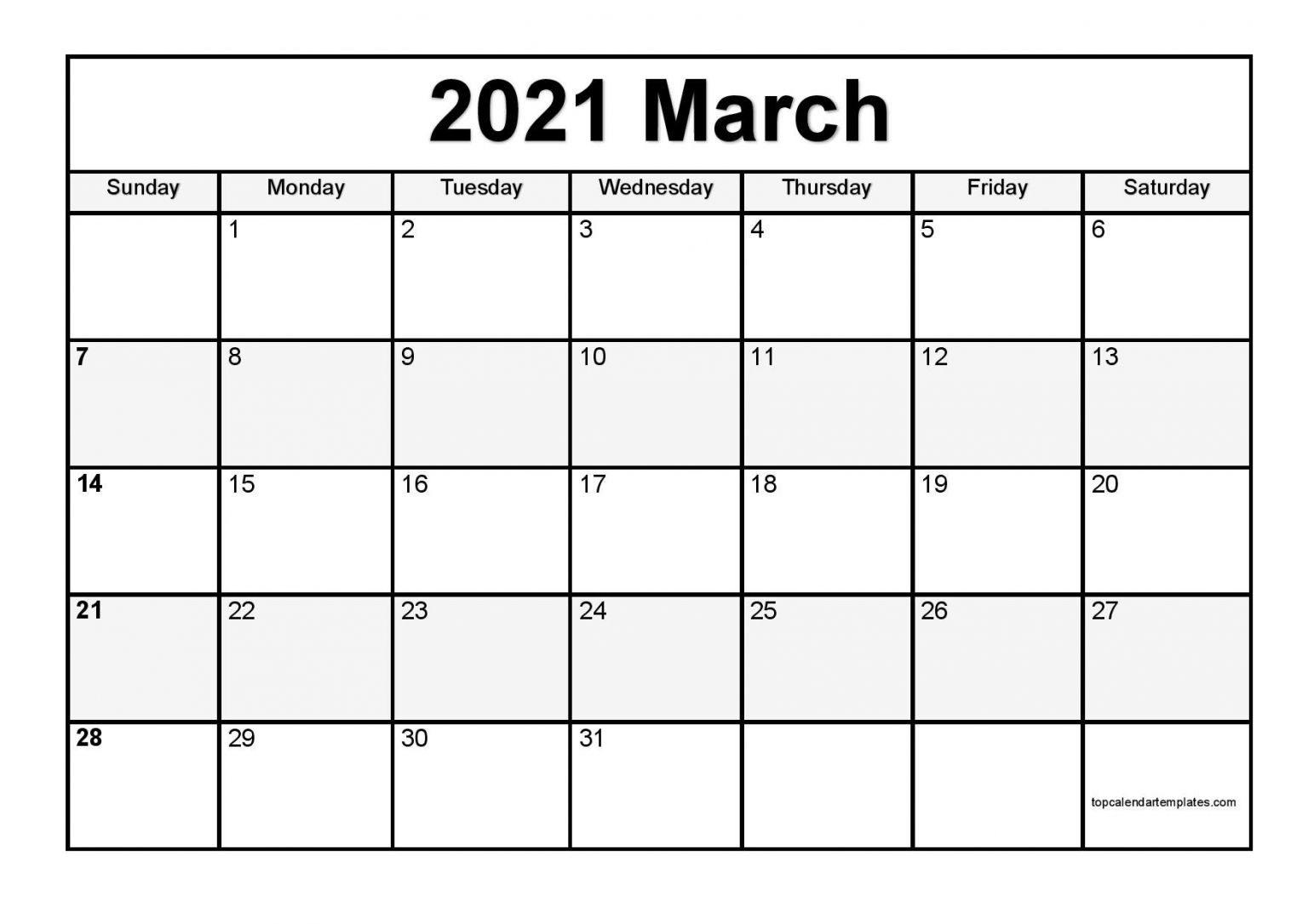 Free Printable Calendar March 2021 Free Printable Calendar Monthly 4134