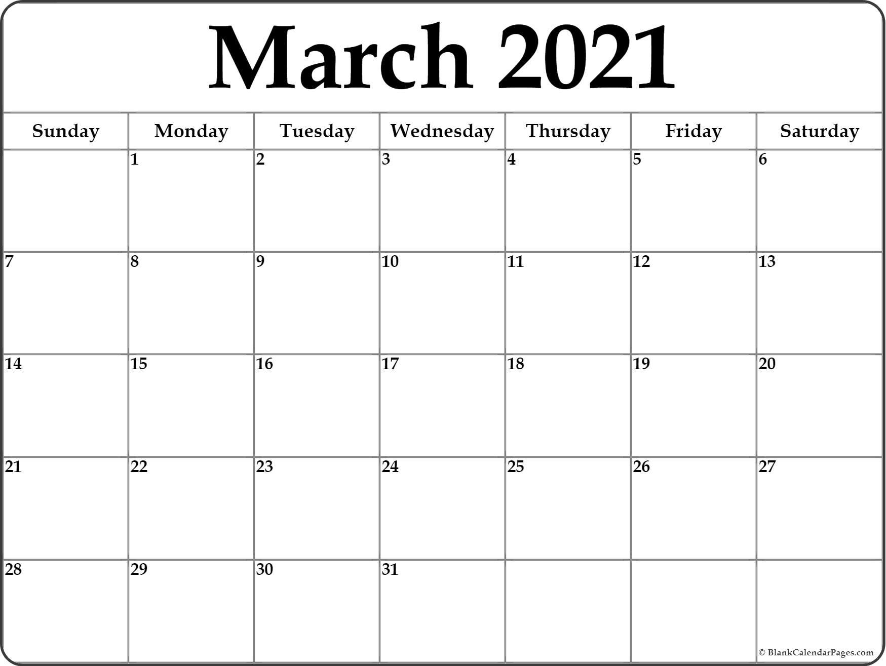 CAL=March 2021 calendar