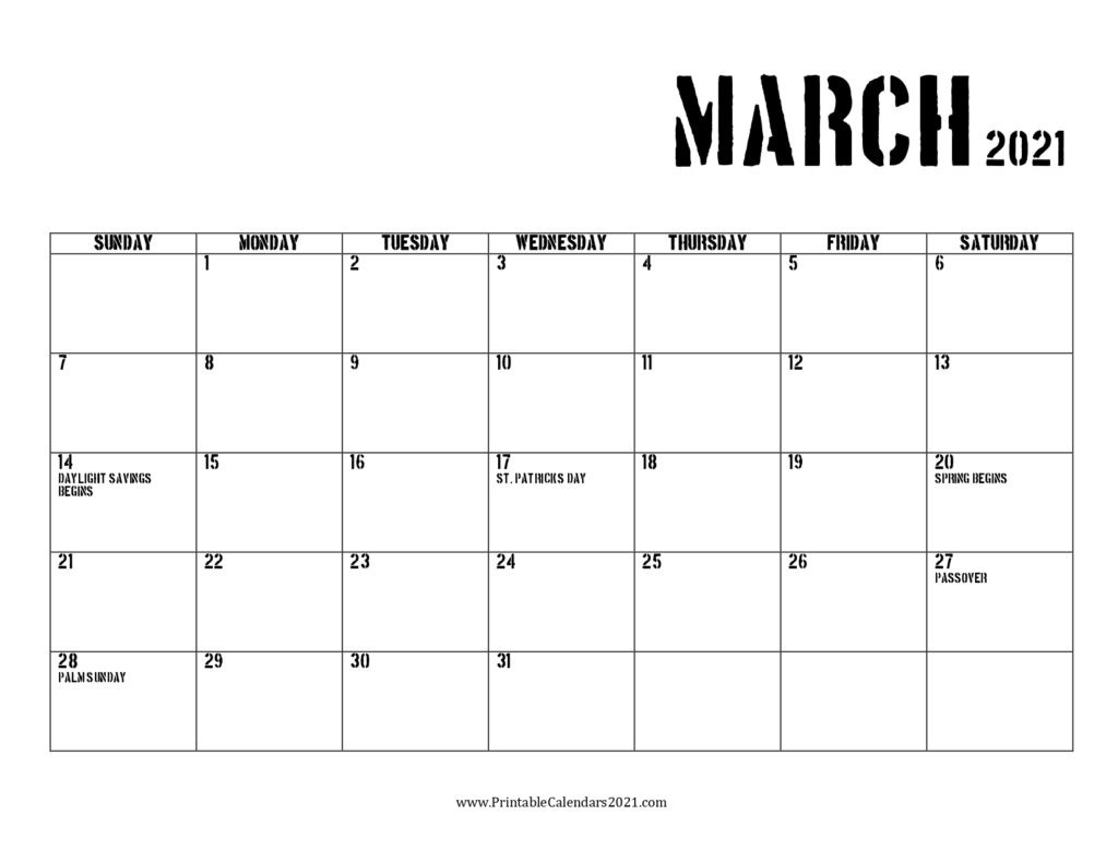 Free Printable March 2021 Calendar with Holidays 68 Free March 2021 Calendar Printable with Holidays