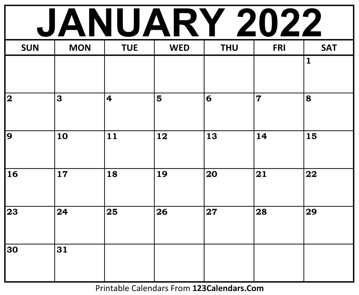 january calendar