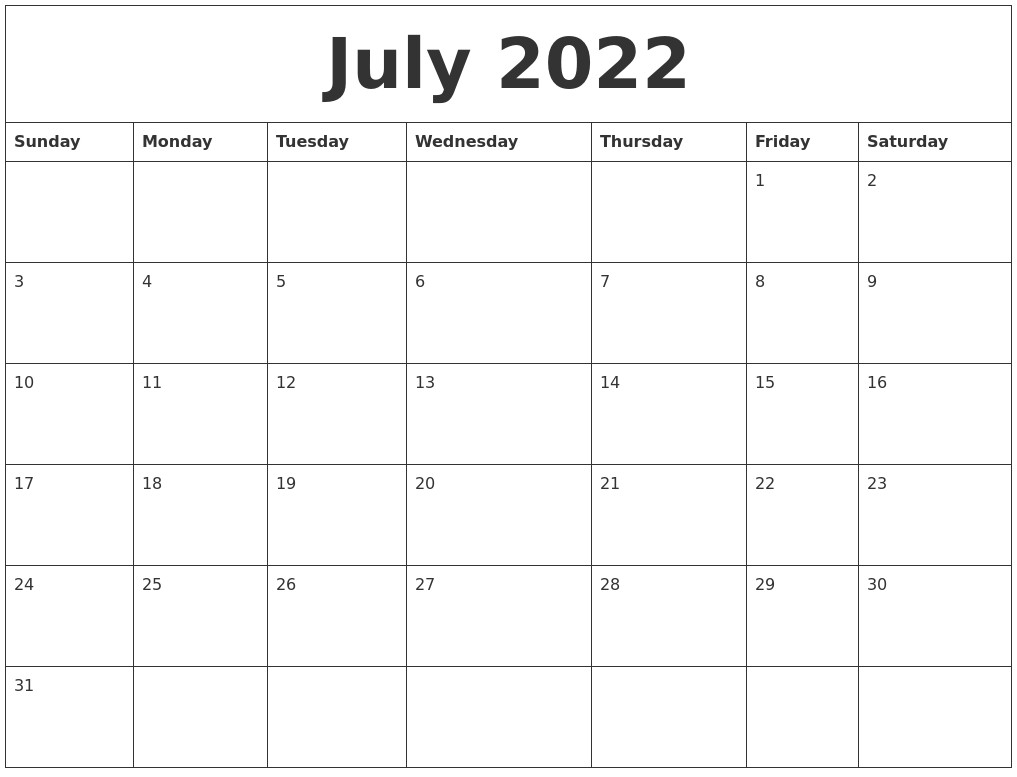 july 2022 large printable calendar