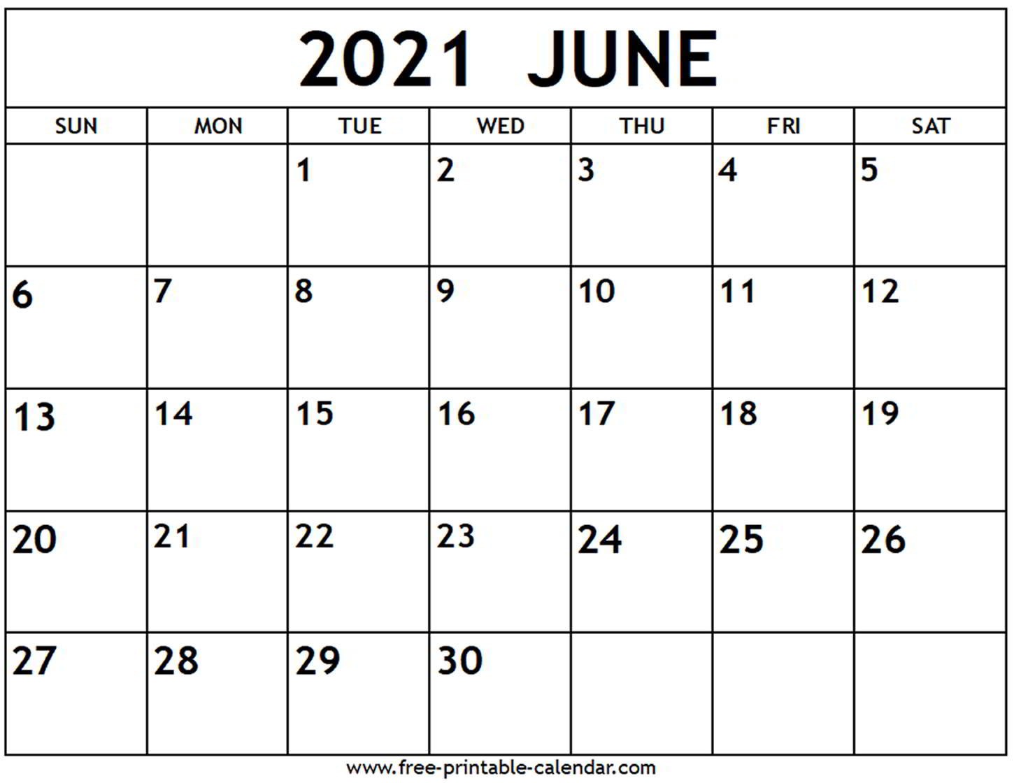 june 2021 calendar