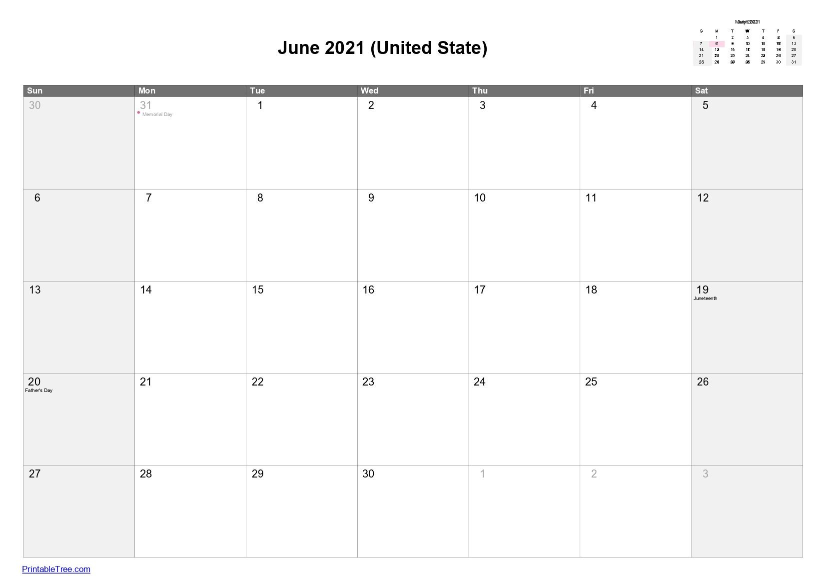 june 2021 calendar