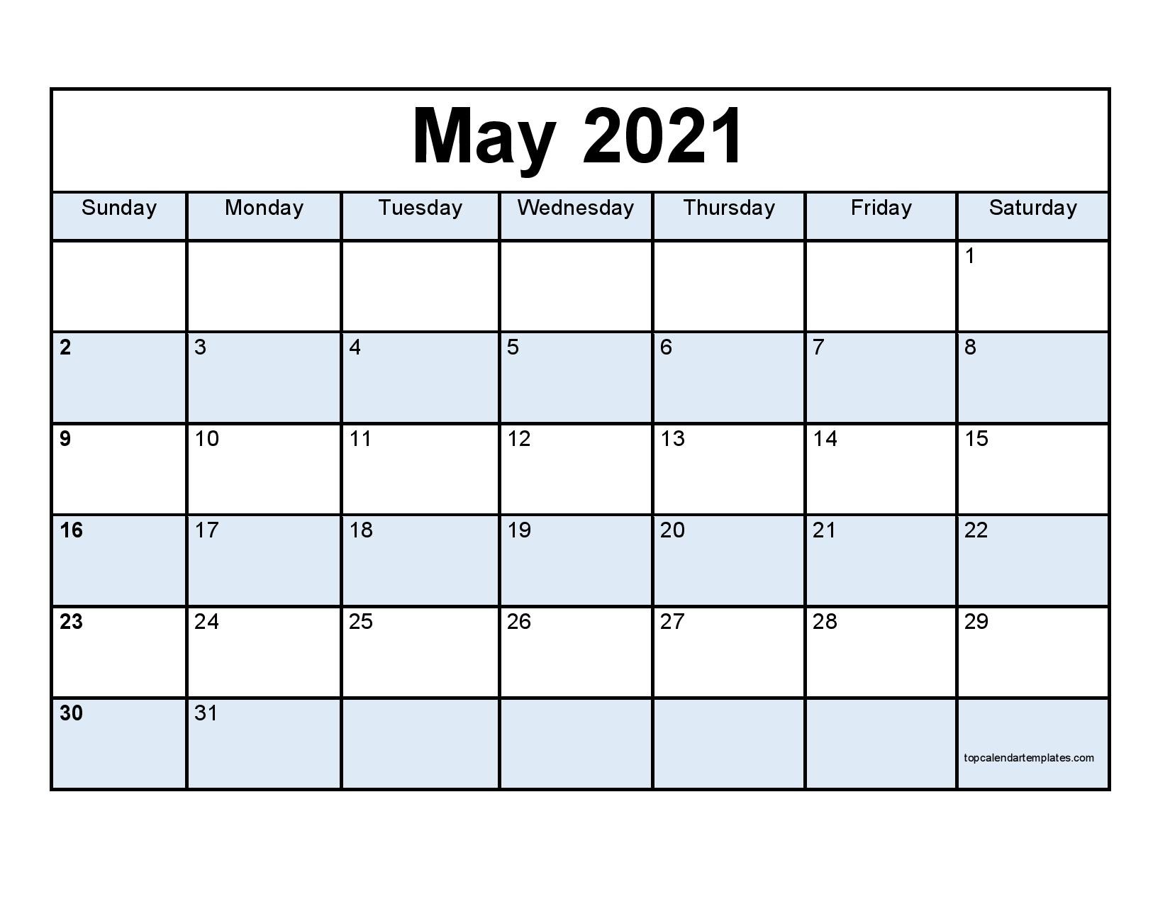 may 2021 calendar