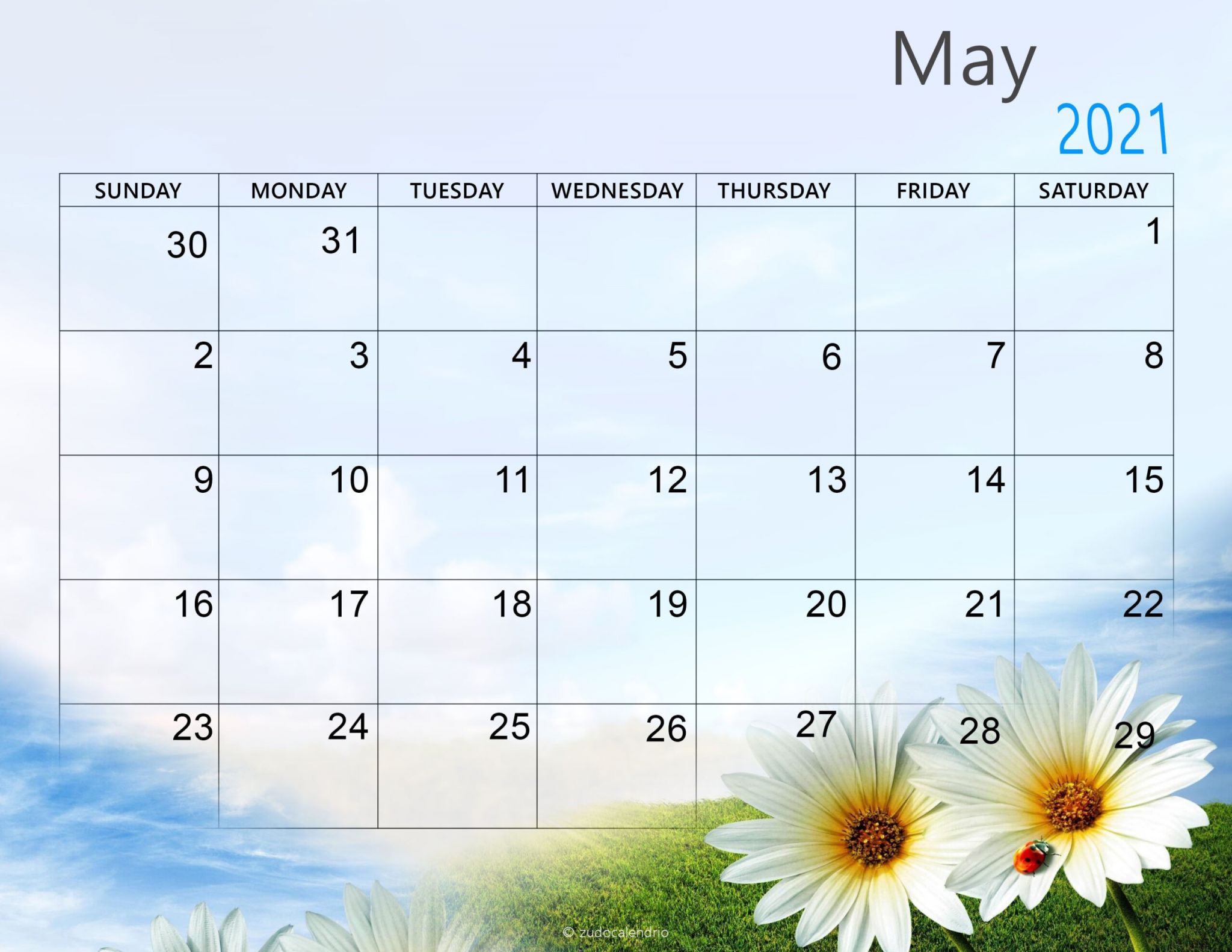 cute may 2021 calendar