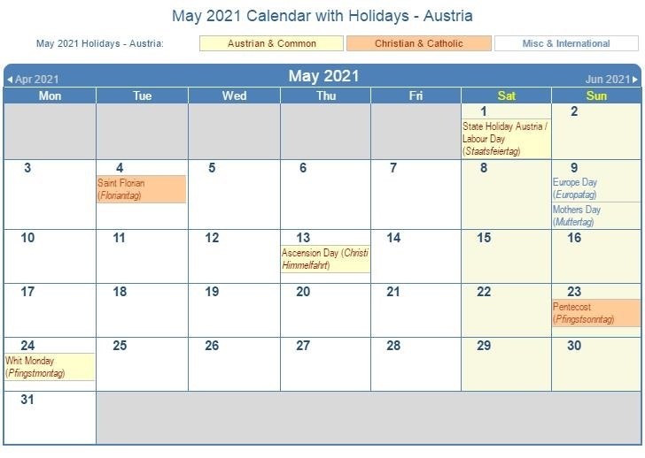 may 2021 calendar with holidays