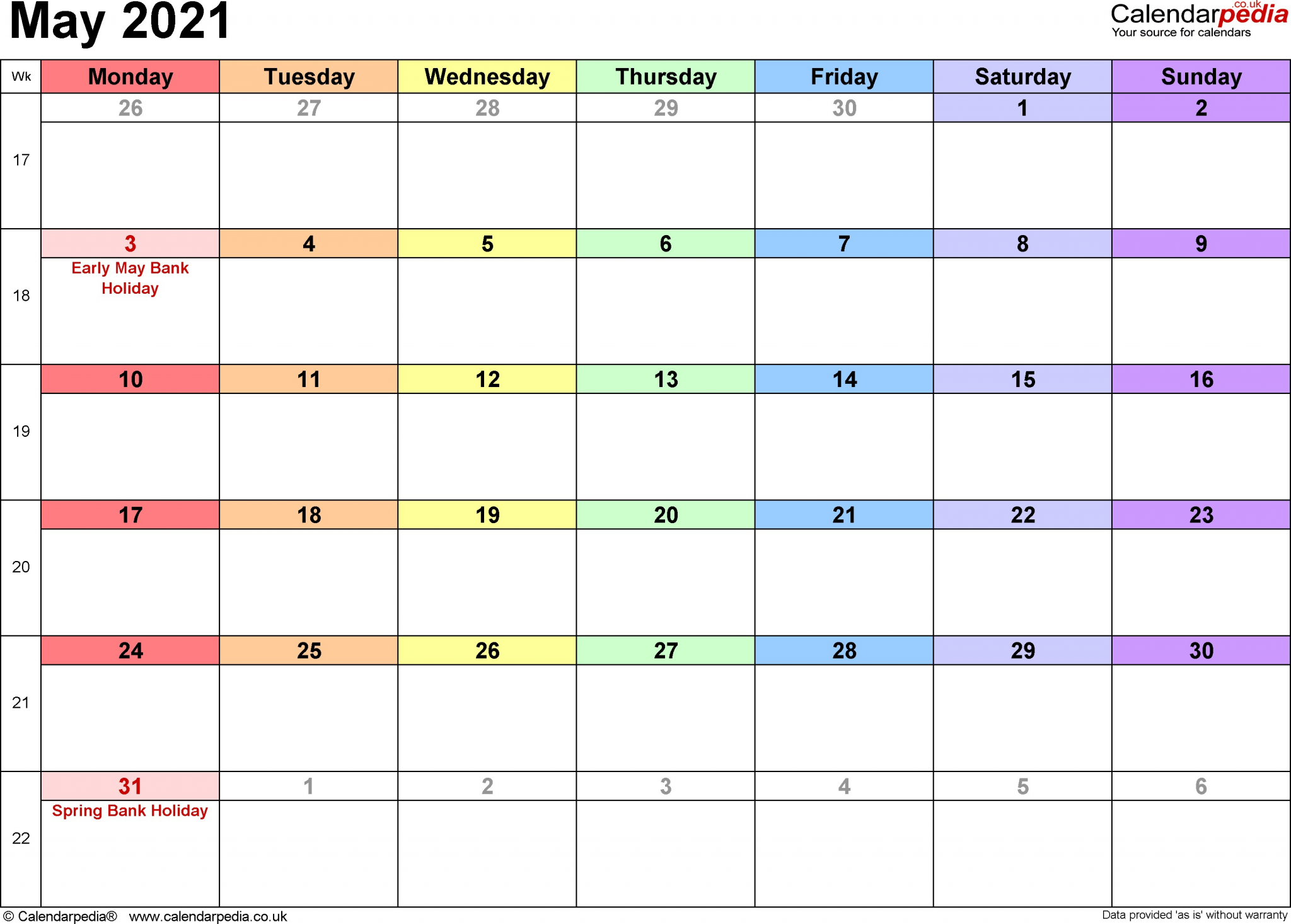 calendar may 2021