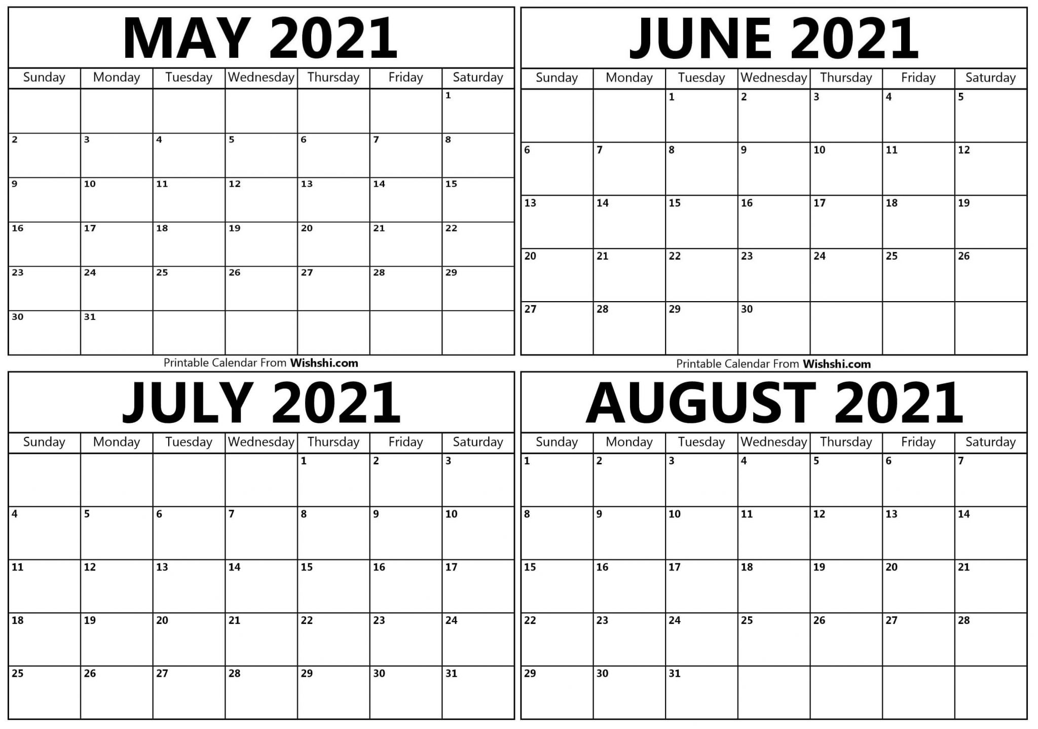 may to august 2021 calendar