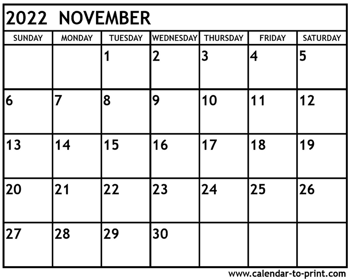 november 2022 calendar