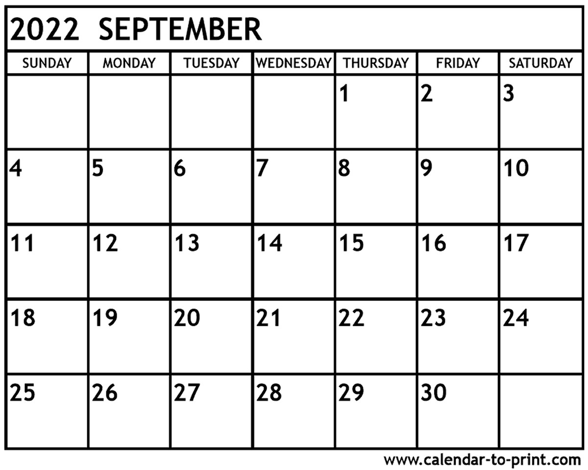 september 2022 calendar