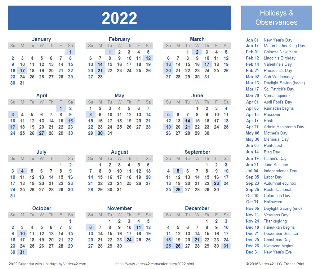 calendar for year 2022 canada time and date