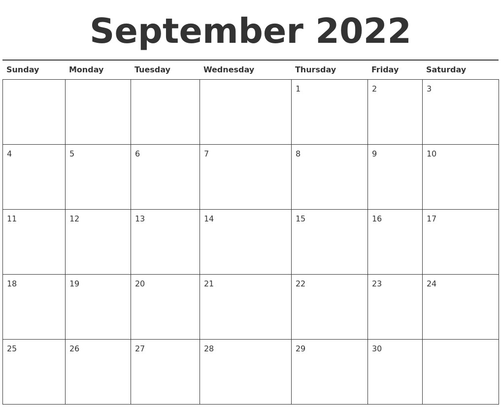 september 2022 calendar printable