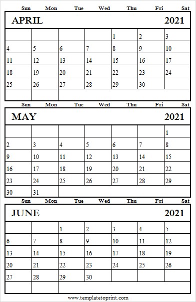 april to 2021 june calendar free