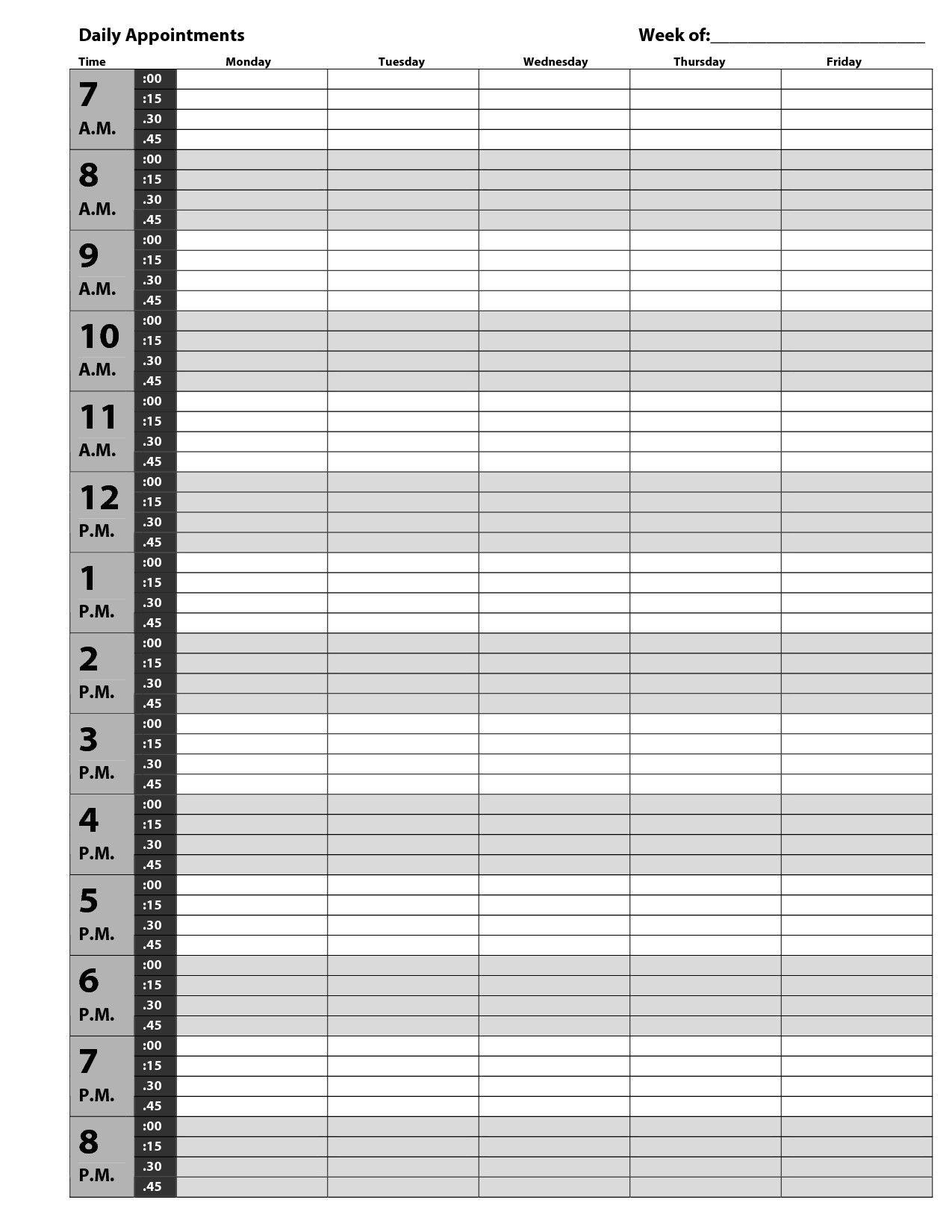 free printable 15 minute planner