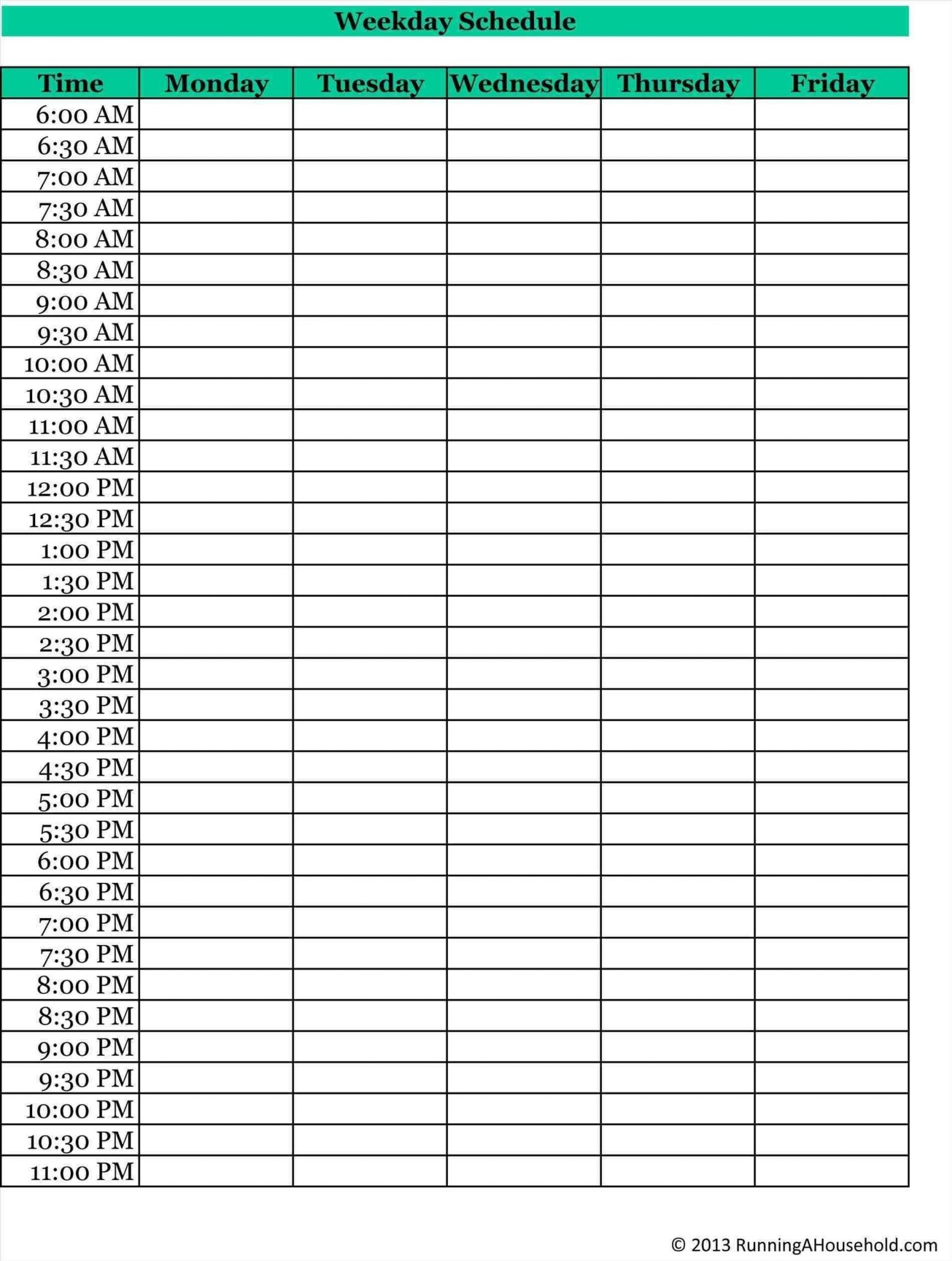 blank weekly calendar 15 minute increments