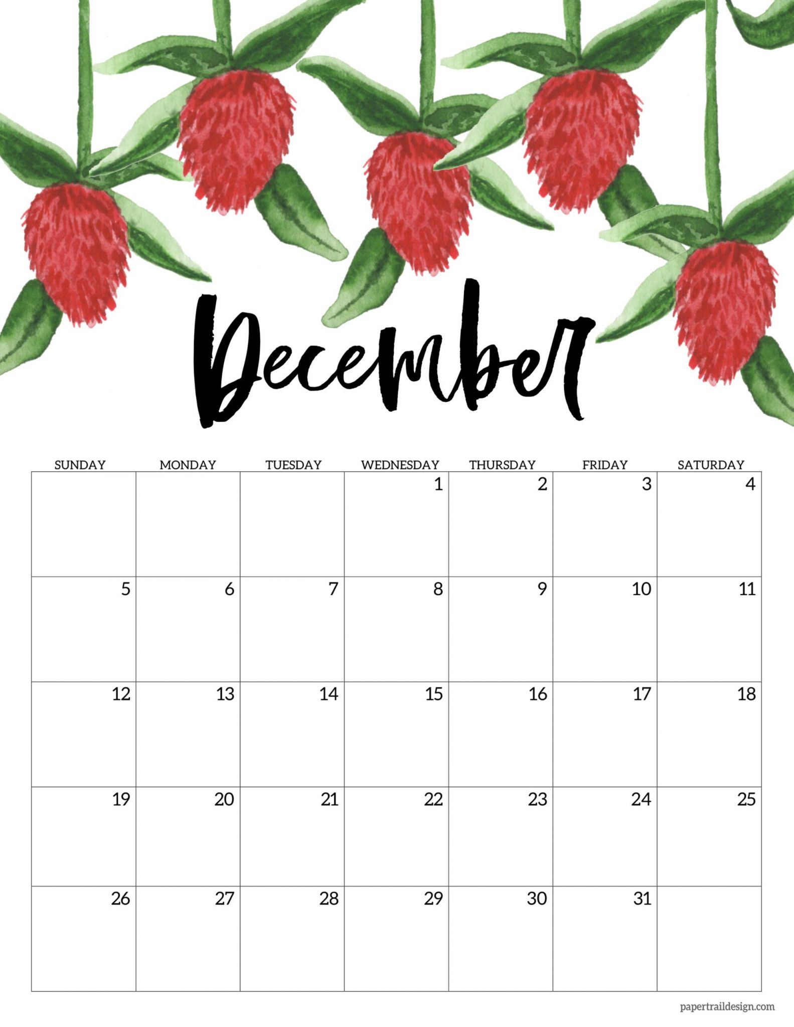 Cute December 2021 Calendar Cute Printable December 2021 Calendar