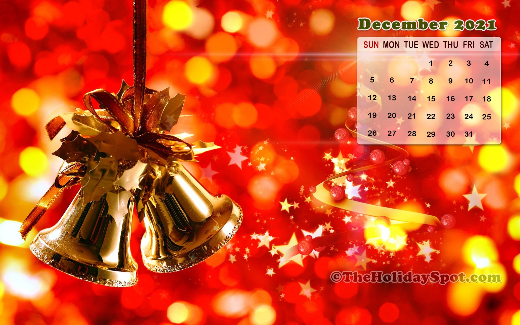 december 2021 calendar wallpaper