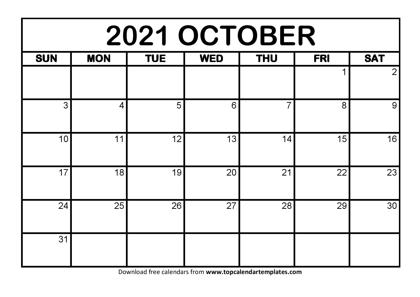 october 2021 calendar editable printable