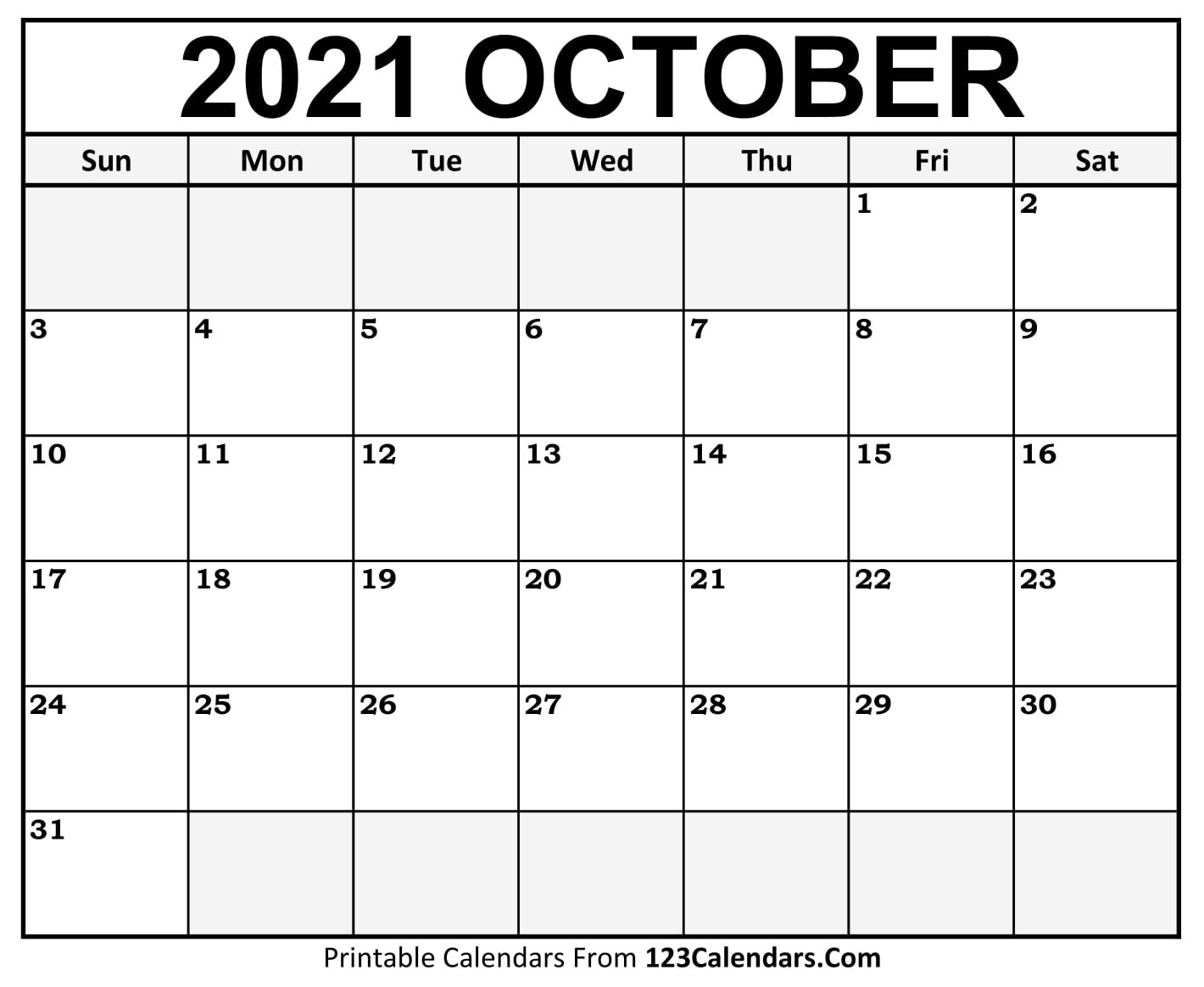 october calendar