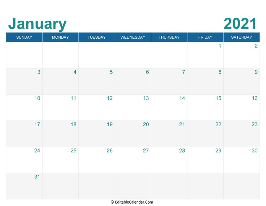 january calendar templates