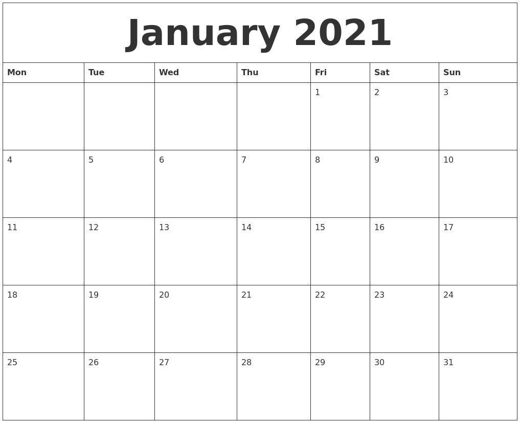 january 2021 editable calendar template