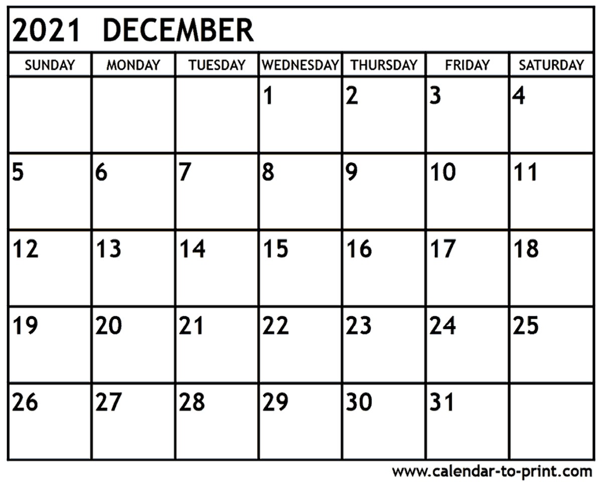 december 2021 calendar